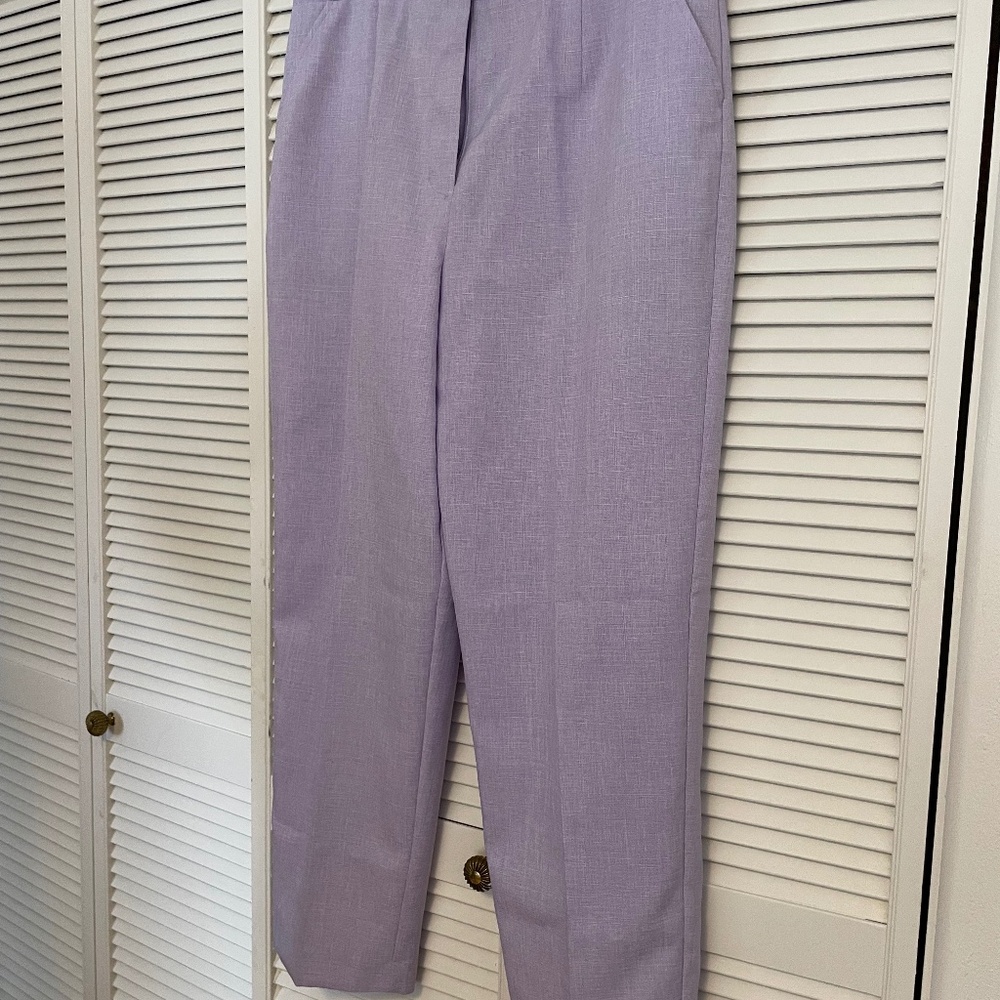 Lavender “linen” like slacks.  Size 18.  Approx 30” inseam